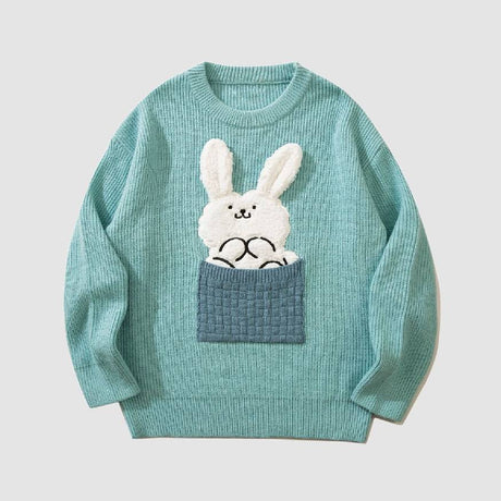 Cute Pocket Rabbit Knit Sweater