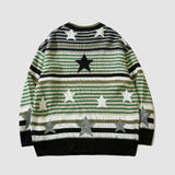 Vintage Pentagram Striped Knit Sweater