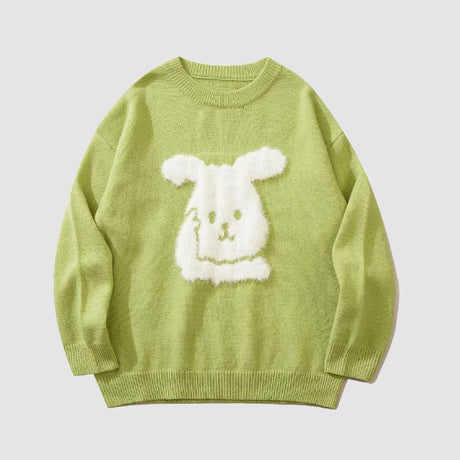 Cartoon Rabbit Pattern Knited Sweater