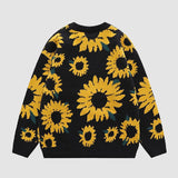 Pullover mit Sonnenblumenmuster-Stickerei