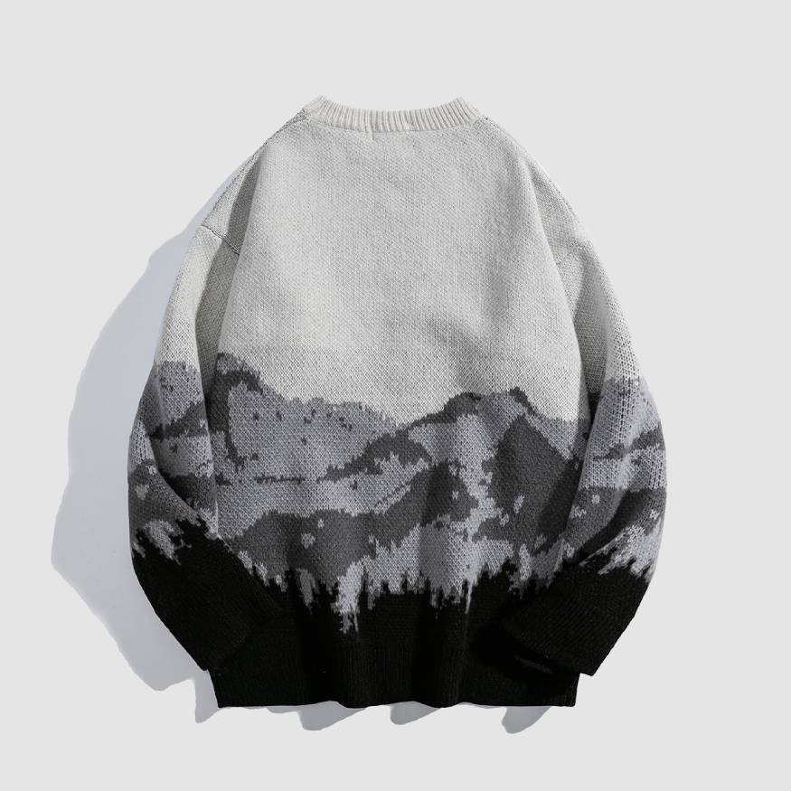 Pullover mit Berglandschaftsmuster