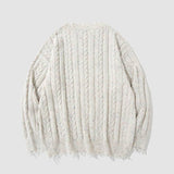 Cozy Raw Hem Cable-Knit Sweater