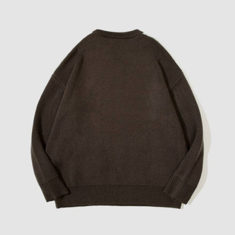 Farbblock-Buchstaben-Muster-Pullover