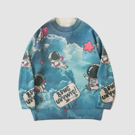 Star And Astronaut Pattern Sweater