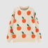 Cute Orange Pattern Knit Sweater