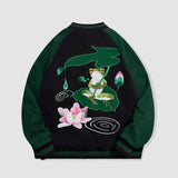 Lotus & Frog Pattern Embroidered Jacket