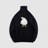 Funny Goose Pattern Turtleneck Knit Sweater