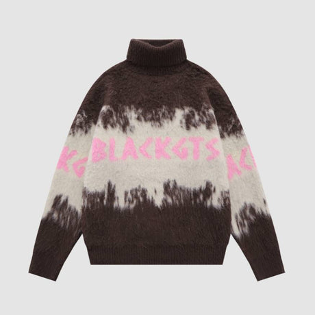 Color Letras Block Print Turtleneck Sweater