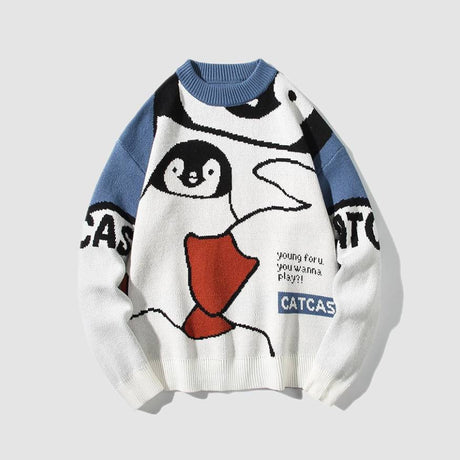 Naughty Penguin Pattern Sweater