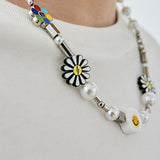 Gänseblümchen-Perlen-Smiley-Halskette