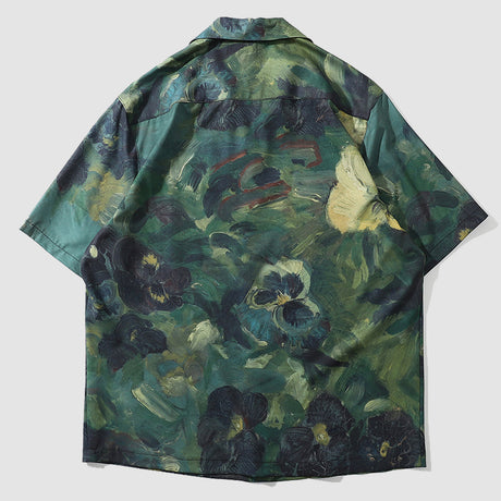 Blumen-Ölgemälde-Shirt