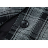 Checkered Patchwork Drop Shoulder Blazer