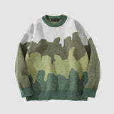 Gradient Camouflage Striped Sweater