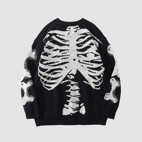 Pullover mit Skelett-Print