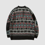 Tribal Pattern Jacquard Knit Sweater