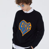 Street Love Embroidery Knit Sweater
