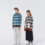 Pullover mit Argyle-Patchwork-Print
