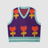 Contrast Flower Vest Sweater