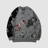 Astronaut Pattern Knitted Sweater