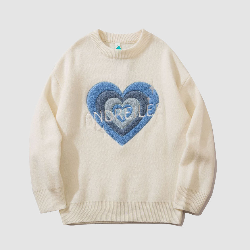 Heart Embroidery Sweater