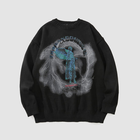 Angel Lightning Print Sweaters