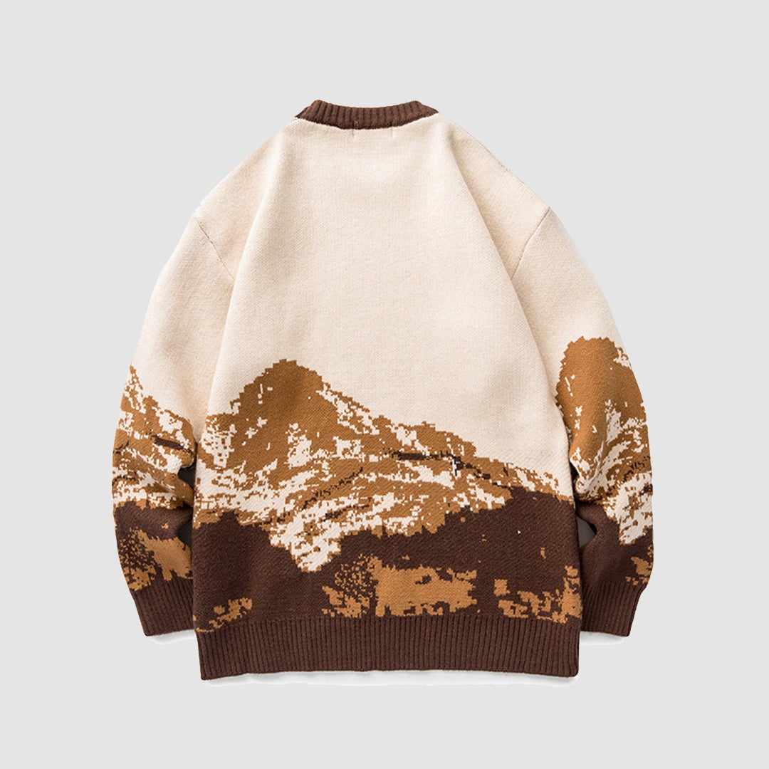 Mountain Pattern Knitted Sweater