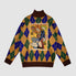 Retro Argyle Turtleneck Sweater