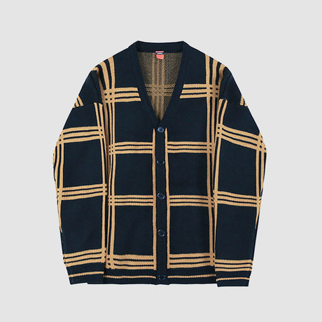 Vintage Plaid Cardigan Sweater