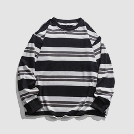Color Contrast Striped Sweatshirt