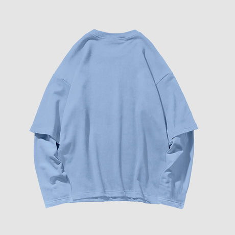 Shark Pattern Fake Two Sweatshirt