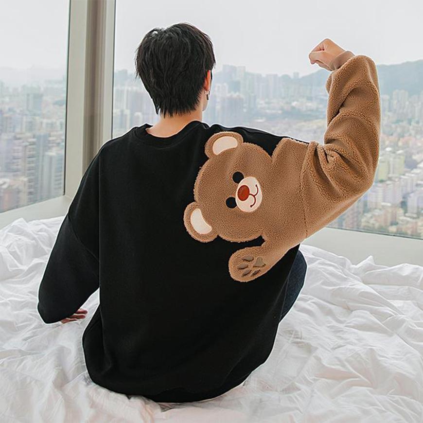Bear print sale sweatshirt