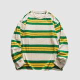 Color Contrast Striped Sweatshirt